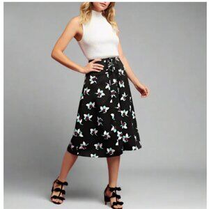 Anthropologie Maeve High-Waist A-Line Floral Midi Skirt Size 4